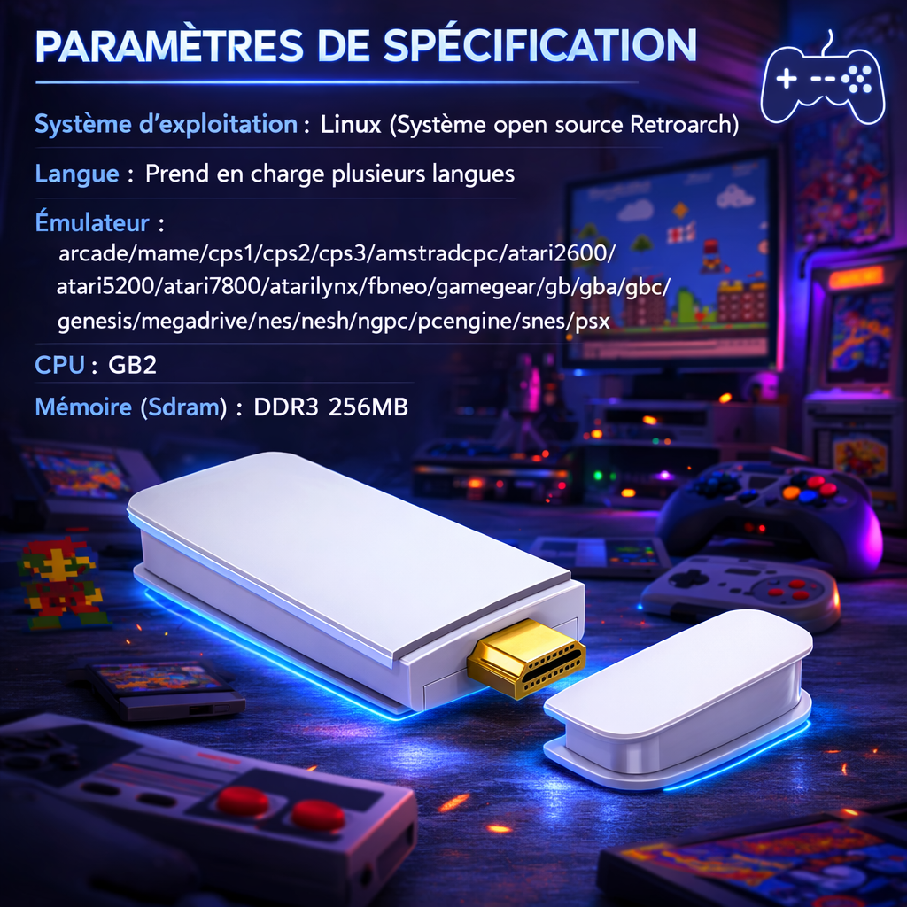 RetroBox™ – Console Rétro 4K avec +20 000 Jeux & 2 Manettes Sans Fil