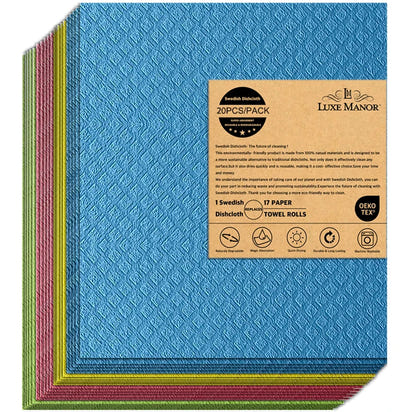 Torchons écologiques en fibre de bois- Réutilisables, lavables et compostables.