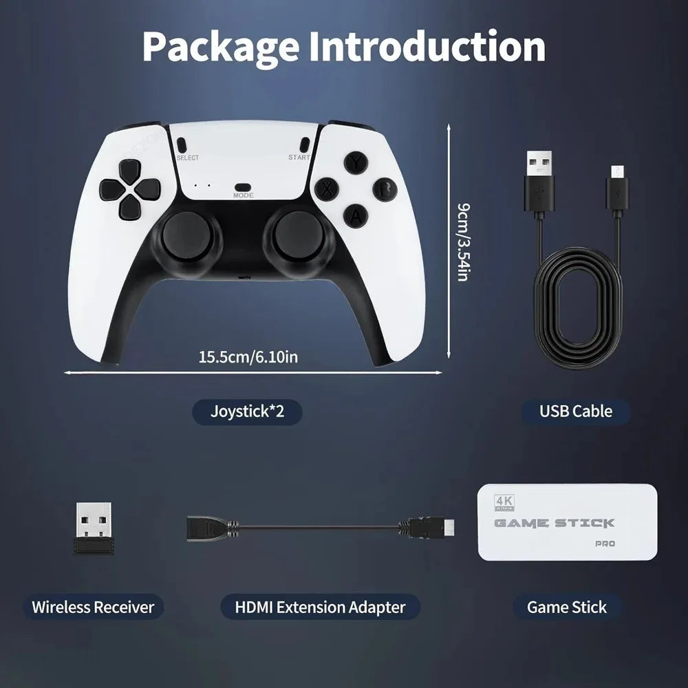 4K TV Game Stick M15 Video Game Console 64G Built in 20000 Games Wireless Controller Gamepad Retro Handheld Game Console