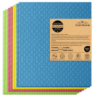 Torchons écologiques en fibre de bois- Réutilisables, lavables et compostables.